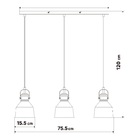 Pendente Cone 3 Lâmpadas Metal Preto Ézio Inspire