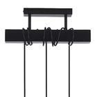 Pendente Linear 3 Lâmpadas Metal e Madeira Preto Inspire