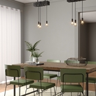 Pendente Linear 3 Lâmpadas Metal e Madeira Preto Inspire