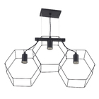 Pendente Linear 3 Lâmpadas Metal Preto Pendente