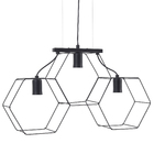 Pendente Linear 3 Lâmpadas Metal Preto Pendente