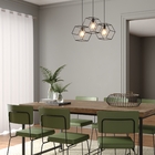 Pendente Linear 3 Lâmpadas Metal Preto Pendente