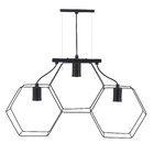 Pendente Linear 3 Lâmpadas Metal Preto Pendente