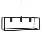Pendente Retangular 3 Lâmpadas Metal Preto Retangular Pantoja & Carmona