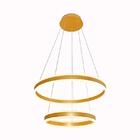 Pendente 40x60cm Dourado Led 126w 3000k 300lm Bivolt