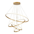 Pendente 4 Anéis Dourado Inverse 80cm Led 86w 3000k Bivolt Ca