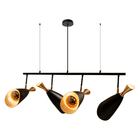 Pendente 4 Cúpulas P/8 Lâmpadas Luz Direta E Indireta Preto S