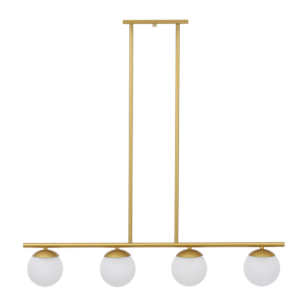 Pendente Linear 4 Lâmpadas com Haste Dourado Fosco Pantoja & Carmona