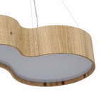 Pendente 4 Lâmpadas Madeira Freijó Semi Cilíndrico 73cm E27 Fox Lustres