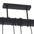 Pendente Linear 4 Lâmpadas Metal e Madeira Preto Inspire