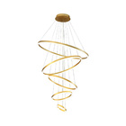 Pendente 5 Anéis Dourado 100cm Led 140w 3500k Bivolt Cabo De