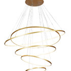 Pendente 5 Anéis Dourado 120cm Led 160w 3000k Bivolt Com Cabo