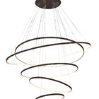 Pendente 5 Anéis Preto Fosco 100cm Led 233w 3200k Bivolt Com