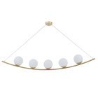 Pendente Redondo 5 Lâmpadas Vidro Dourado Casual e Decorativo LLUM Bronzearte