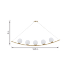 Pendente Redondo 5 Lâmpadas Vidro Dourado Casual e Decorativo LLUM Bronzearte