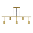 Pendente Linear 5 Lâmpadas Metal Dourado Pendente