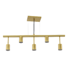 Pendente Linear 5 Lâmpadas Metal Dourado Pendente