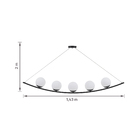 Pendente Redondo 5 Lâmpadas Vidro Preto Casual e Decorativo LLUM Bronzearte