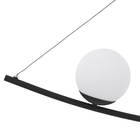 Pendente Redondo 5 Lâmpadas Vidro Preto Casual e Decorativo LLUM Bronzearte