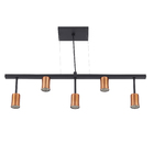 Pendente Linear 5 Lâmpadas Metal Preto Pendente