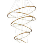 Pendente 6 Anéis Dourado 120cm Led 323w 3200k Bivolt Com Cabo