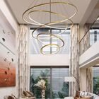 Pendente 6 Anéis Dourado 120cm Led 323w 3200k Bivolt Com Cabo