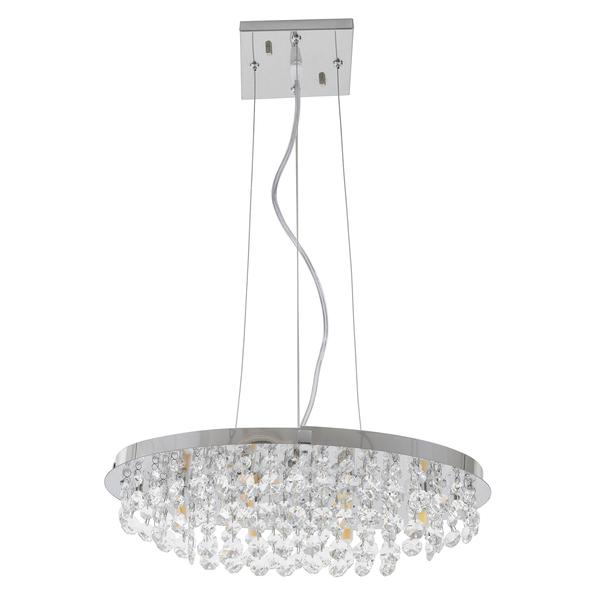 Pendente Oval 6 Lâmpadas Cristal Incolor Itália LLUM Bronzearte