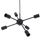 Pendente Sputnik 6 Lâmpadas Metal Preto Casual e Decorativo LLUM Bronzearte