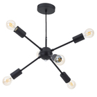 Pendente Sputnik 6 Lâmpadas Metal Preto Casual e Decorativo LLUM Bronzearte