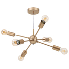 Pendente Sputnik 6 Lâmpadas Metal Preto Casual e Decorativo LLUM Bronzearte