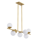 Pendente Linear 7 Lâmpadas com Haste Dourado Fosco Pantoja & Carmona