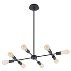 Pendente 8 Lâmpadas Preto Metal Charlotte Lumicentro