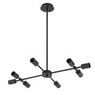 Pendente 8 Lâmpadas Preto Metal Charlotte Lumicentro