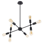 Pendente 8 Lâmpadas Preto Metal Charlotte Lumicentro