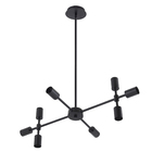 Pendente 8 Lâmpadas Preto Metal Charlotte Lumicentro