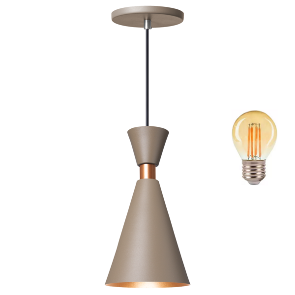 Pendente  Luminária Mini Pequim Fendi 24cm + Led G45