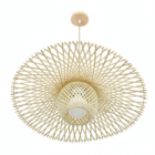 Pendente  Redondo Madeira e Fibra Bege Saliki GMH 55cm