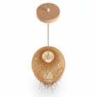 Pendente  Redondo Madeira e Fibra Bege Taiti GMH 35cm