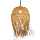 Pendente  Redondo Madeira e Fibra Bege Taiti GMH 35cm