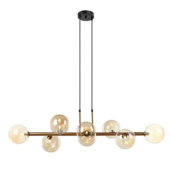 Pendente Abaporu 8 Ball Retangular Com Globo Champanhe