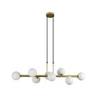 Pendente Abaporu Branco Dourado 8 Cúpulas Globo Vidro Bella H