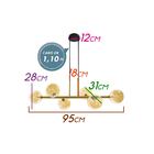 Pendente Abaporu Metal Bronze E 6 Cúpulas De Vidro Âmbar P/ G