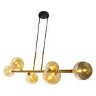 Pendente Abaporu Metal Bronze E 6 Cúpulas De Vidro Âmbar P/ G