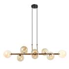 Pendente Abaporu Metal Bronze E 8 Cúpulas De Vidro Âmbar P/ G