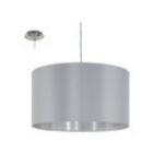 Pendente Aço Níquel Acetinado Tecido Cinza Prateado 1 X E27