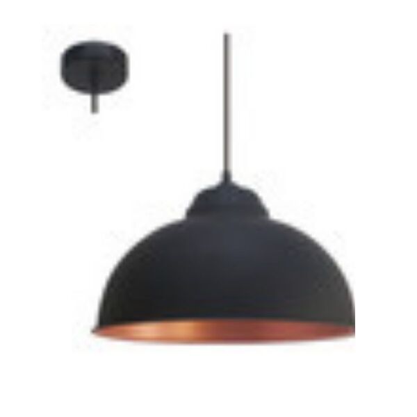 Pendente Aço Preto Cobre 1 X E27