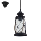 Pendente Aço Preto Vidro Transparente 1 X E27