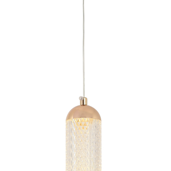 Pendente Acrílico Dourado 30cm Led 6w 3000k Bivolt