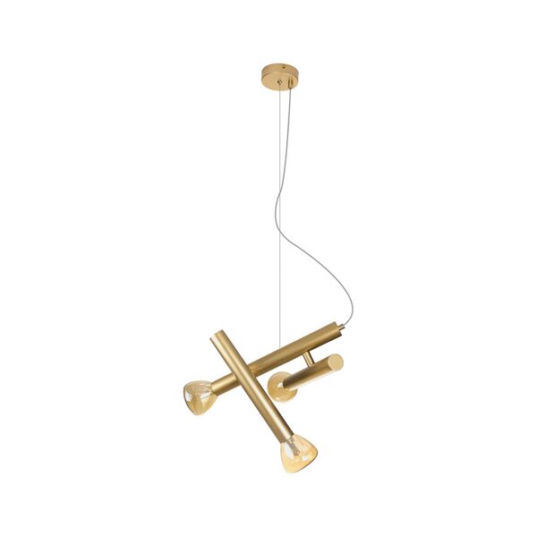 Pendente Aiko Ouro Fosco E Ambar P/ 3x G9 Lt014 Starlux St2578