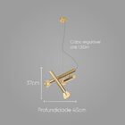 Pendente Aiko Ouro Fosco E Ambar P/ 3x G9 Lt014 Starlux St2578